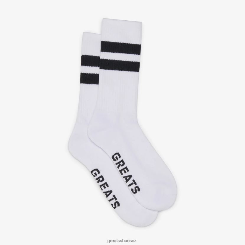 GREATS Blanco Varsity Stripe Crew Sock Accessories ZXBPJD86