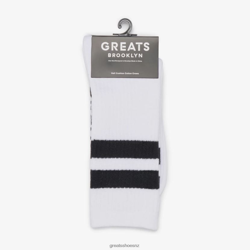 GREATS Blanco Varsity Stripe Crew Sock Accessories ZXBPJD86