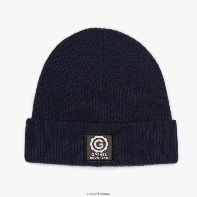 GREATS Navy Wool The Beanie Accessories ZXBPJD108