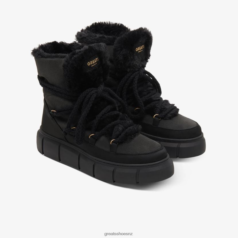 GREATS Triple Black The Madison Boot Shoes ZXBPJD159