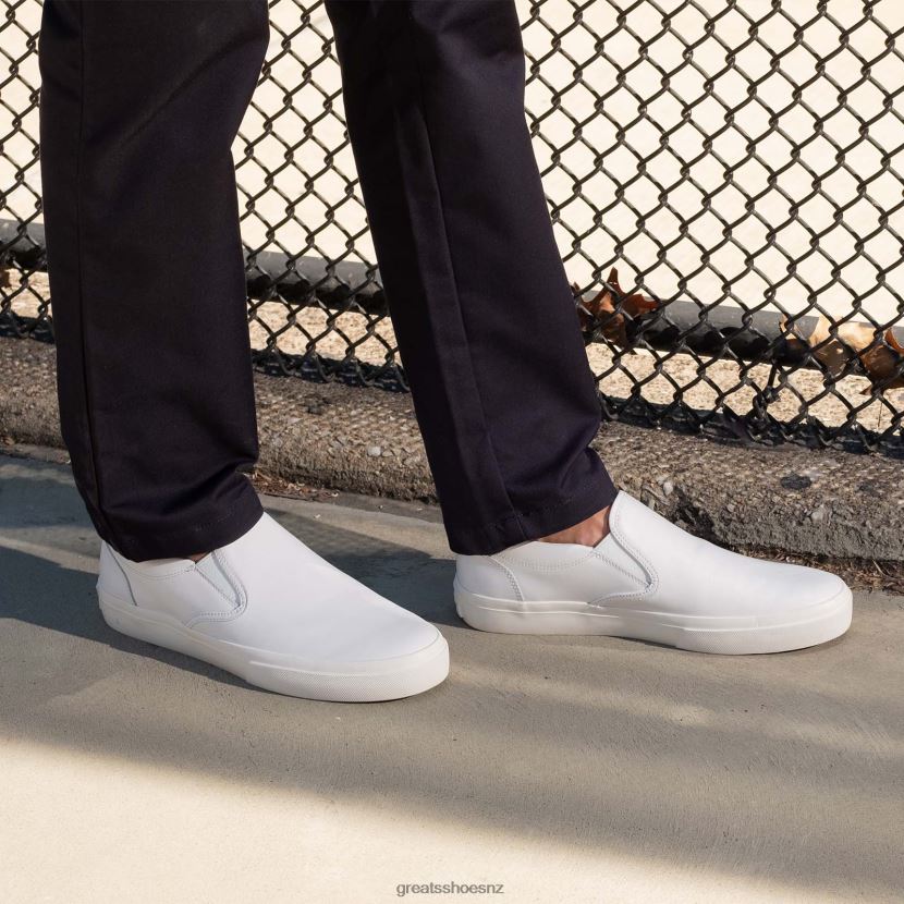 GREATS Blanco The Wooster Leather Shoes ZXBPJD71
