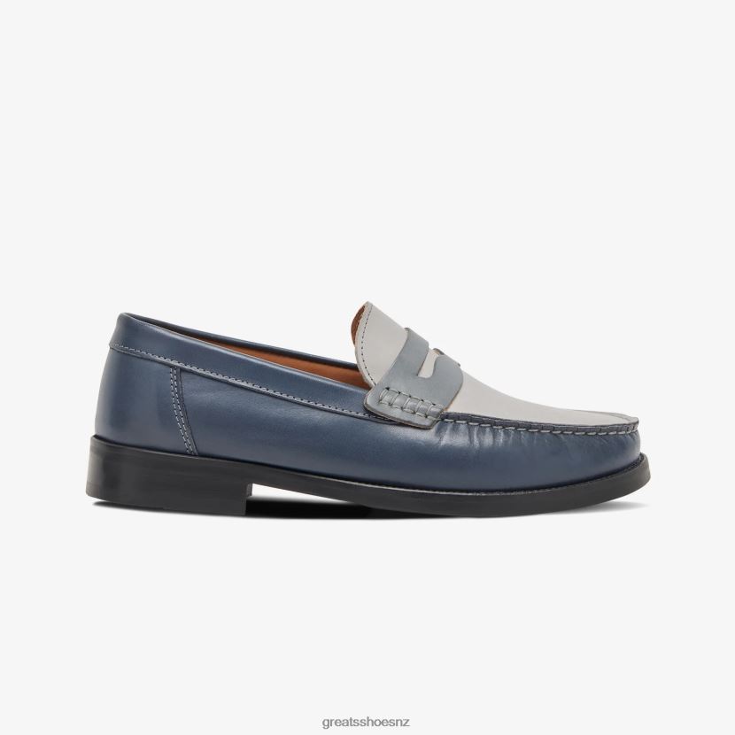 GREATS Navy Multi The Essex Penny Loafer Shoes ZXBPJD68