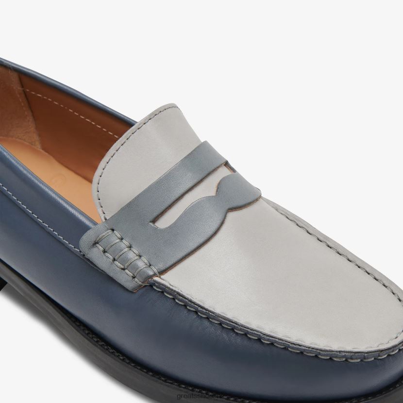 GREATS Navy Multi The Essex Penny Loafer Shoes ZXBPJD68