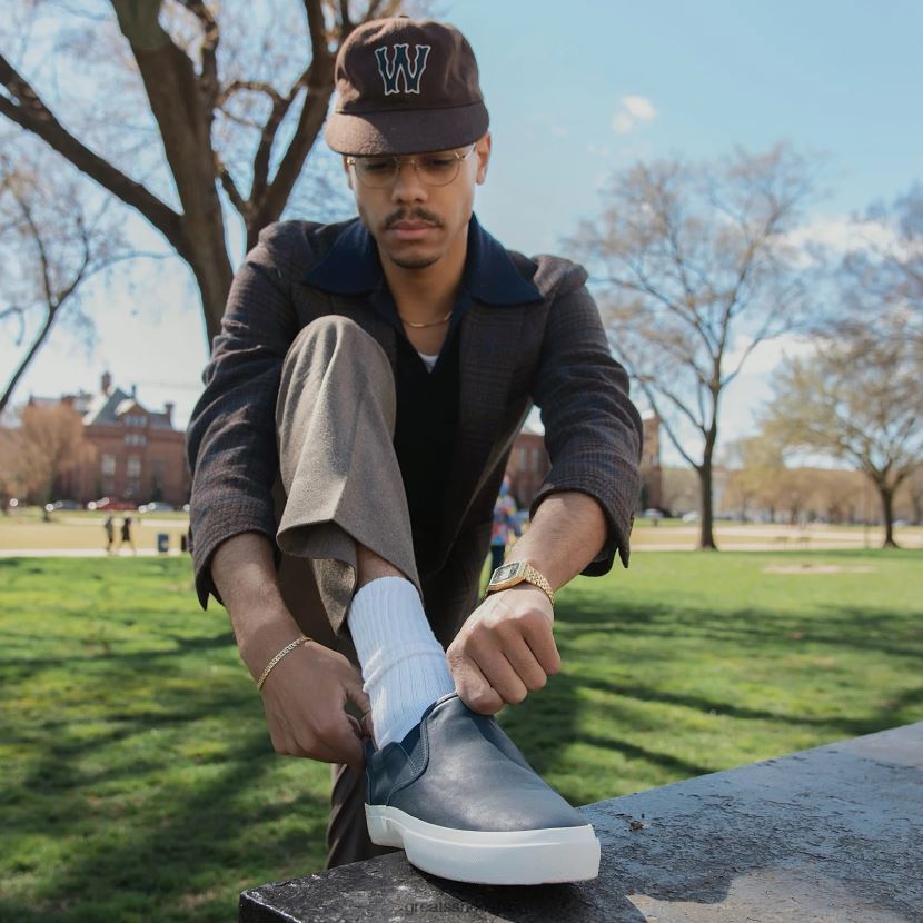 GREATS Navy The Wooster Leather Shoes ZXBPJD74