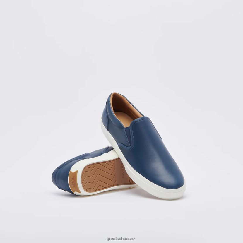 GREATS Navy The Wooster Leather Shoes ZXBPJD74