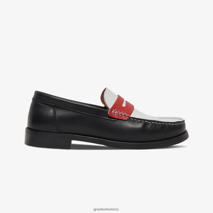 GREATS Retro Red Black The Essex Penny Loafer Shoes ZXBPJD65