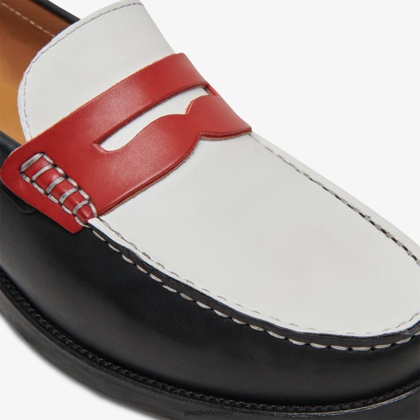 GREATS Retro Red Black The Essex Penny Loafer Shoes ZXBPJD65