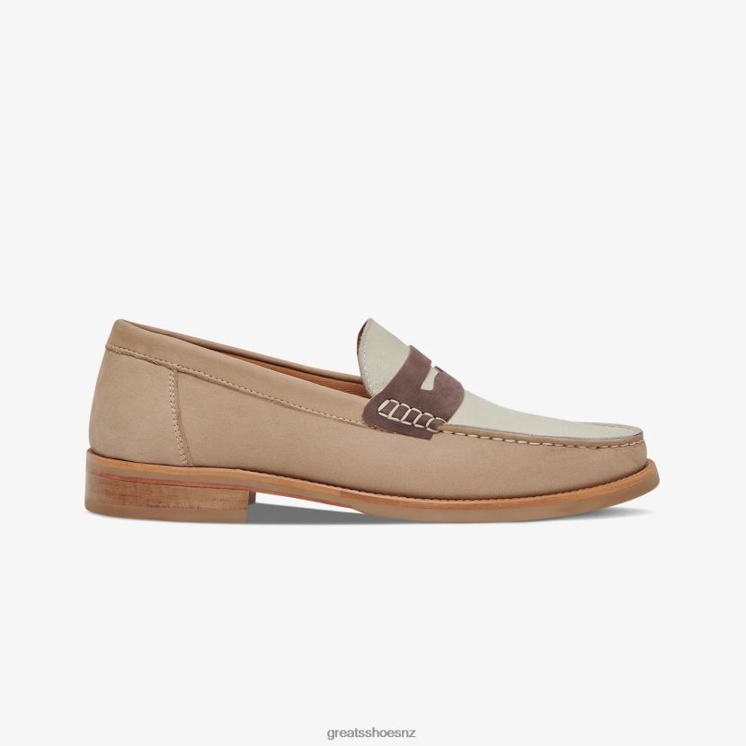 GREATS Sand Multi The Essex Penny Loafer Shoes ZXBPJD66