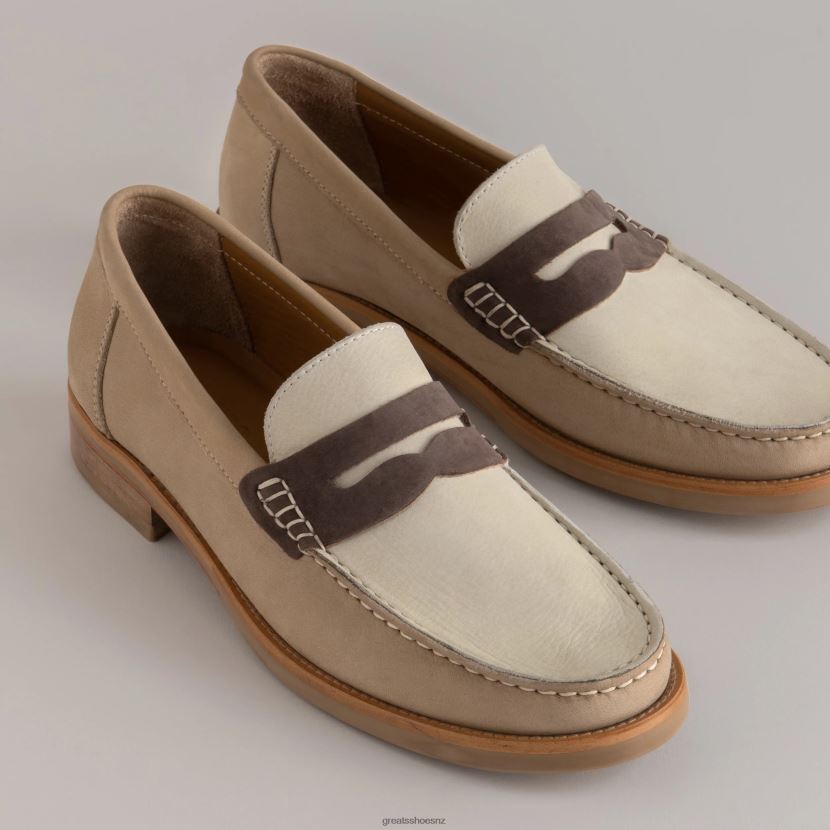 GREATS Sand Multi The Essex Penny Loafer Shoes ZXBPJD66