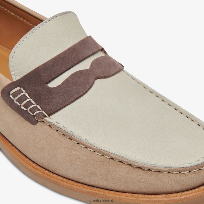 GREATS Sand Multi The Essex Penny Loafer Shoes ZXBPJD66