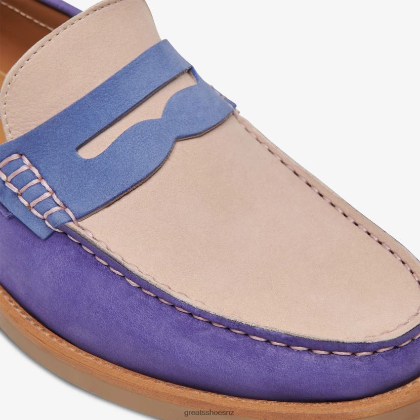GREATS Vintage Blue The Essex Penny Loafer Shoes ZXBPJD67