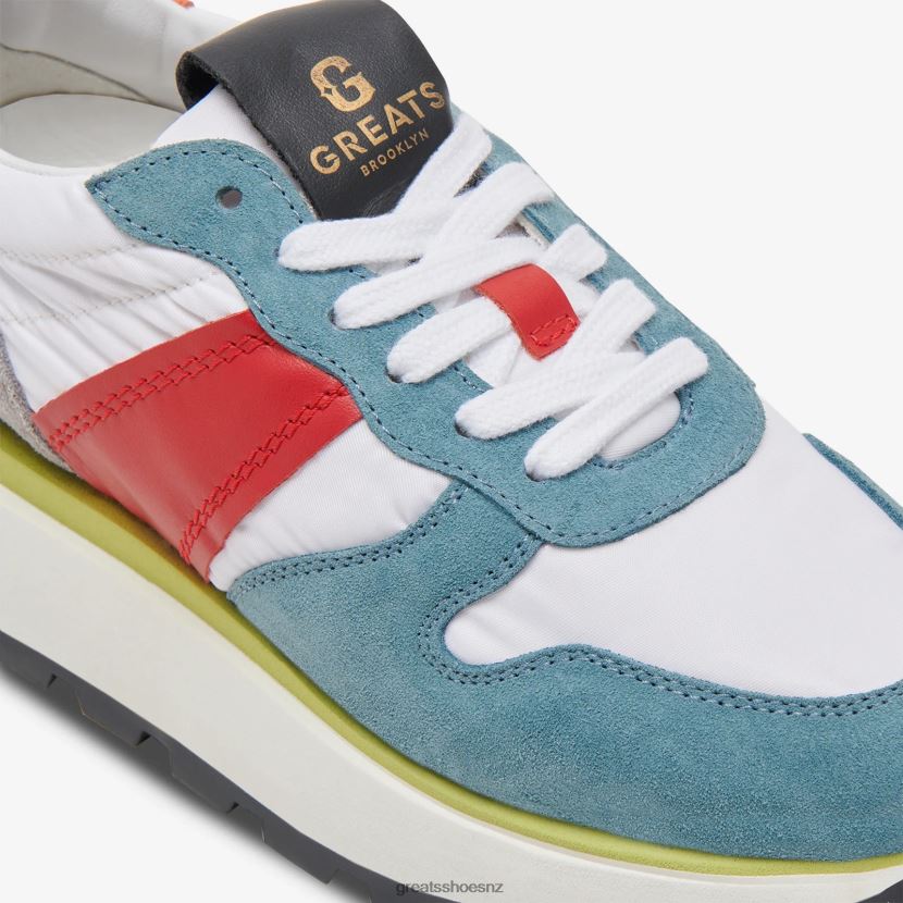 GREATS White Blue The Greenpoint Runner Shoes ZXBPJD138