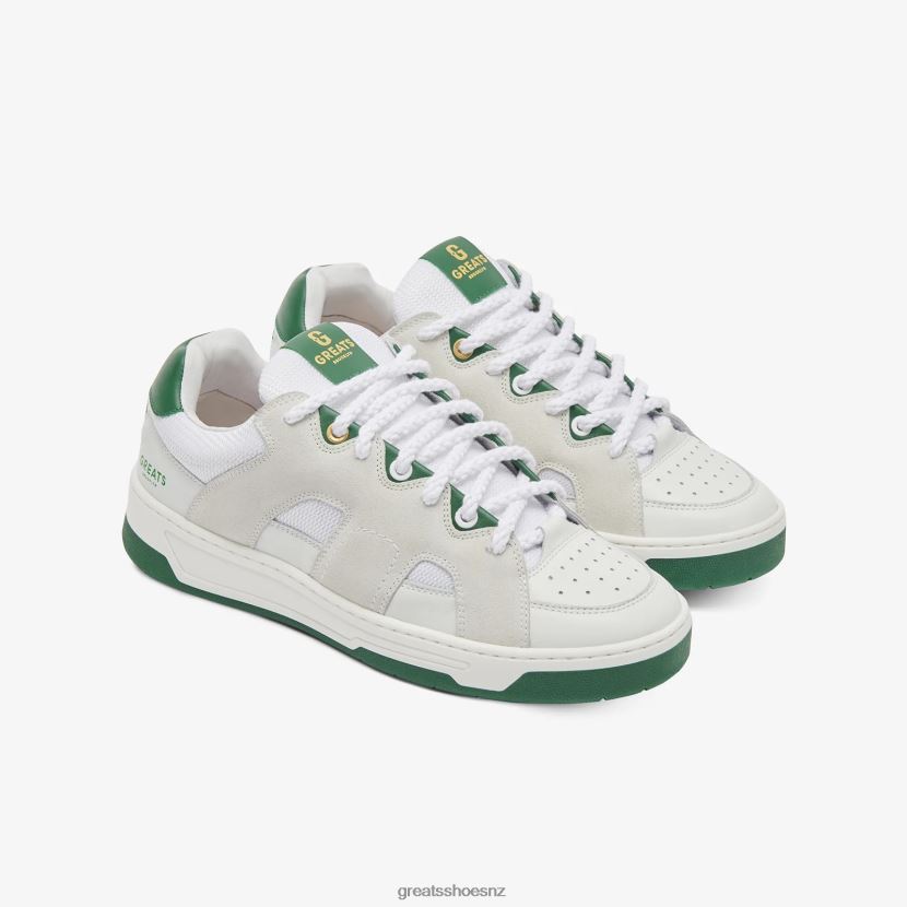 GREATS Blanco Green The Cooper Low Skate Shoes ZXBPJD47