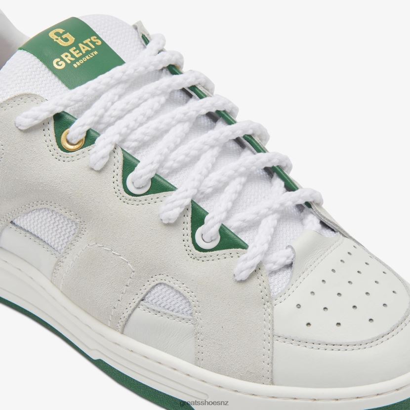 GREATS Blanco Green The Cooper Low Skate Shoes ZXBPJD47