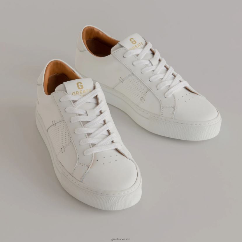 GREATS Blanco The Royale 2.0 Perforated Shoes ZXBPJD125