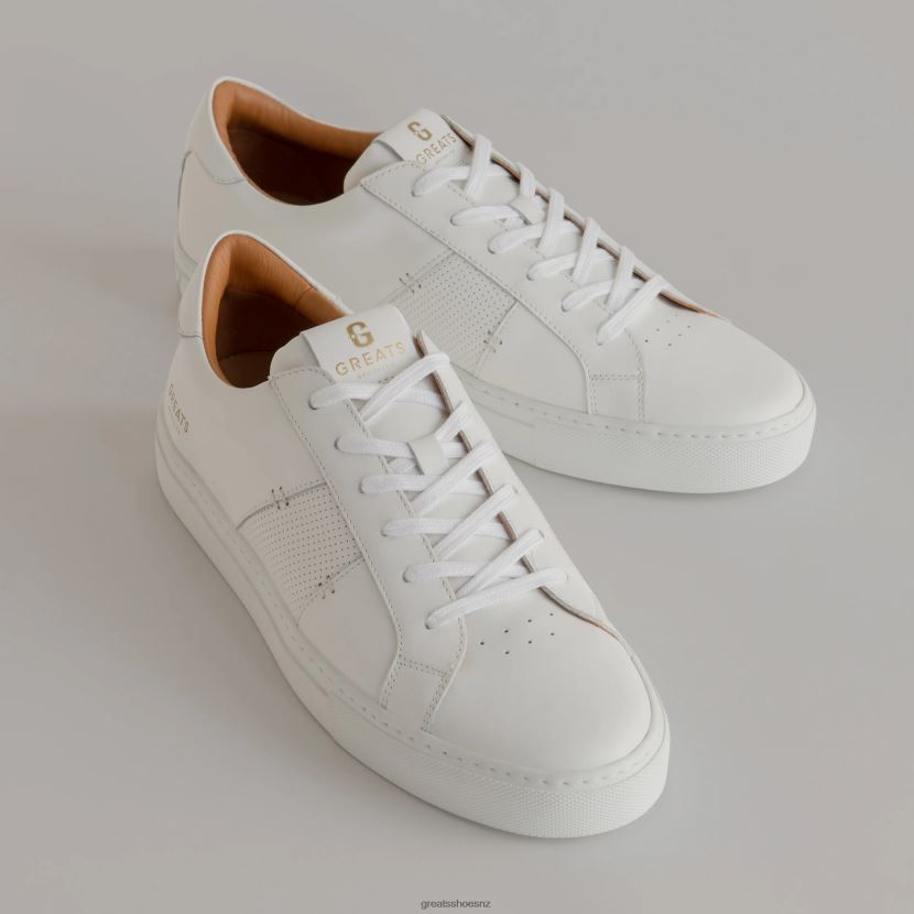 GREATS Blanco The Royale 2.0 Perforated Shoes ZXBPJD14