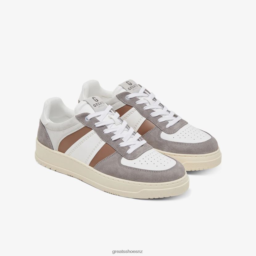 GREATS Brown Grey The St. James Low Shoes ZXBPJD56