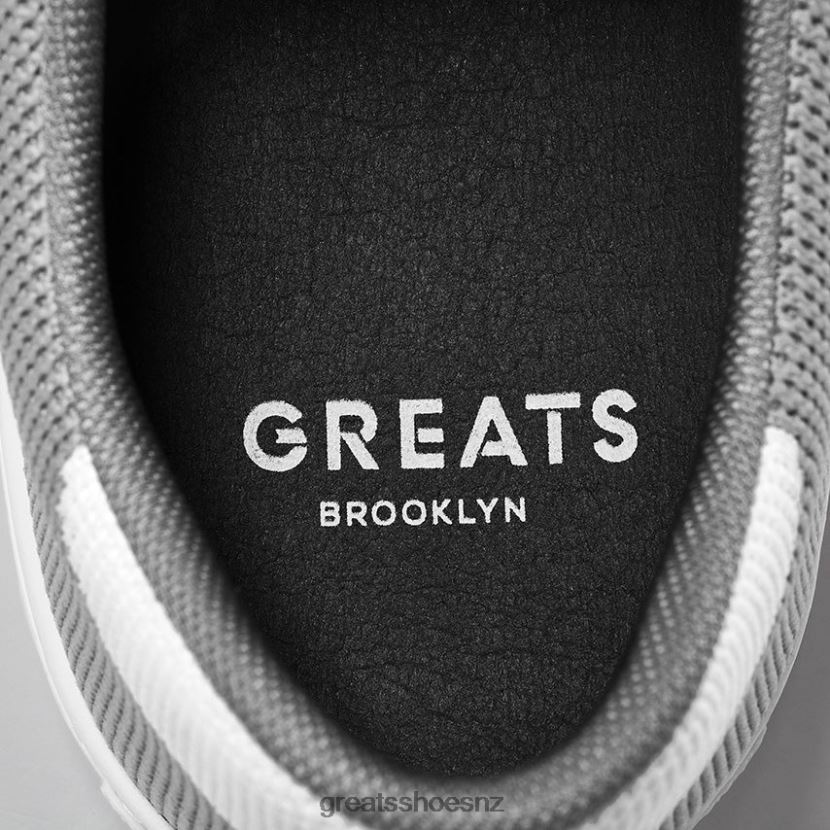 GREATS Grey White The Royale Knit Shoes ZXBPJD51