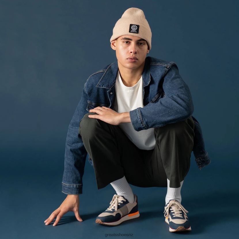 GREATS Navy Multi The McCarren Shoes ZXBPJD61