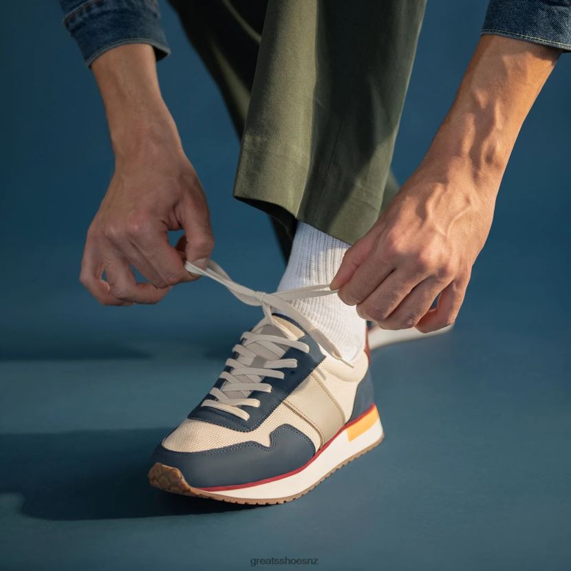 GREATS Navy Multi The McCarren Shoes ZXBPJD61