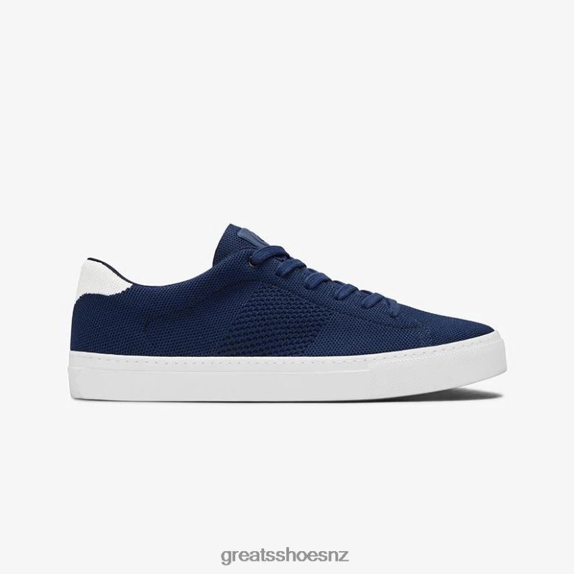 GREATS Navy White The Royale Knit Shoes ZXBPJD52