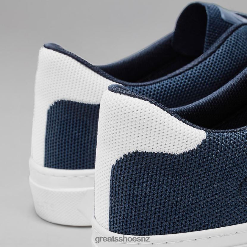 GREATS Navy White The Royale Knit Shoes ZXBPJD52