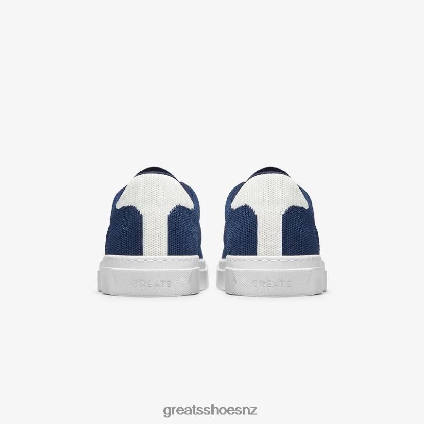 GREATS Navy White The Royale Knit Shoes ZXBPJD52