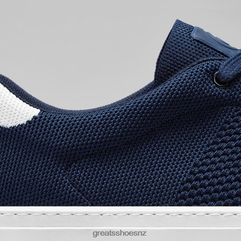 GREATS Navy White The Royale Knit Shoes ZXBPJD52