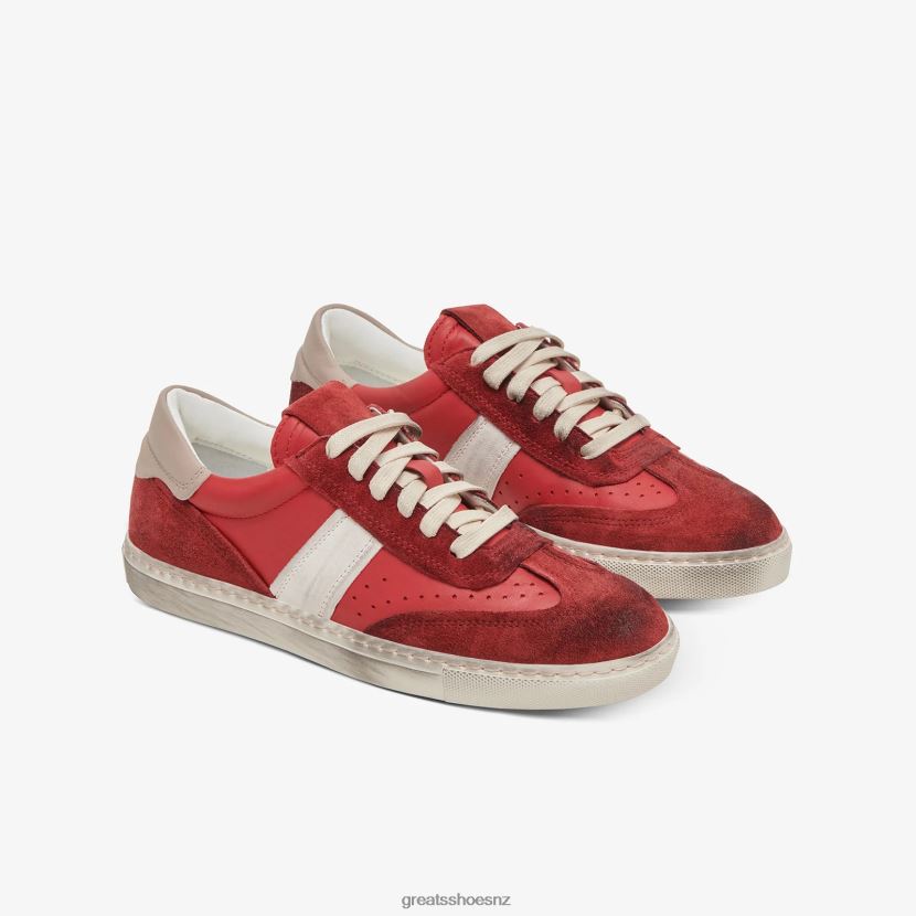 GREATS Red The Charlie Distressed Shoes ZXBPJD143