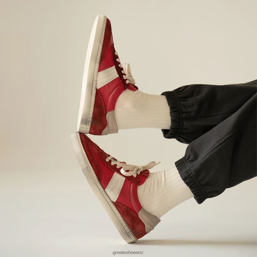 GREATS Red The Charlie Distressed Shoes ZXBPJD44
