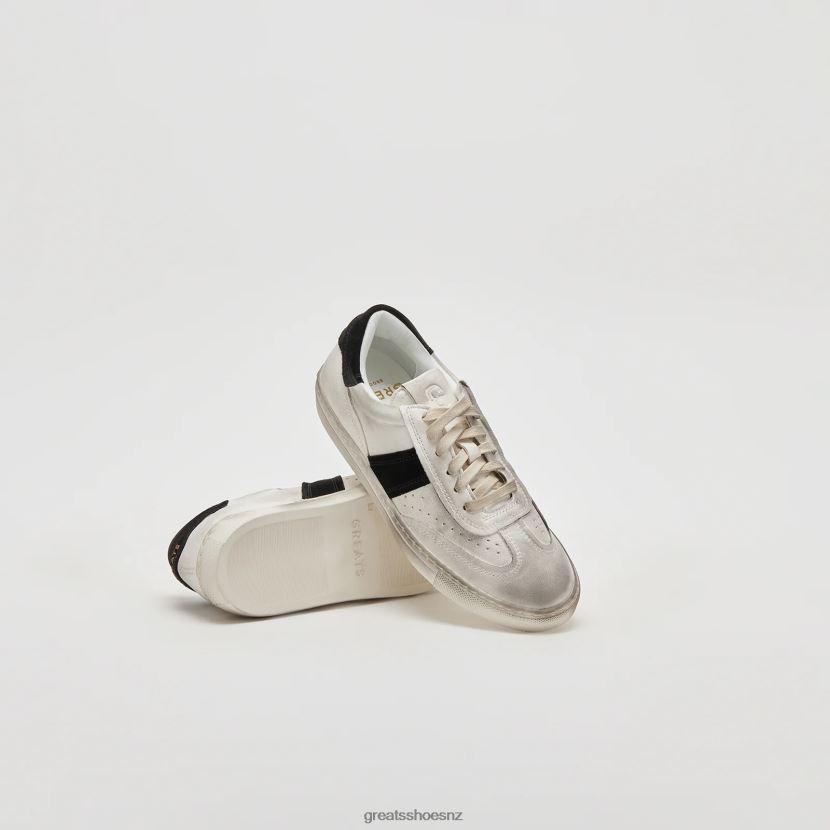 GREATS White Black The Charlie Distressed Shoes ZXBPJD139