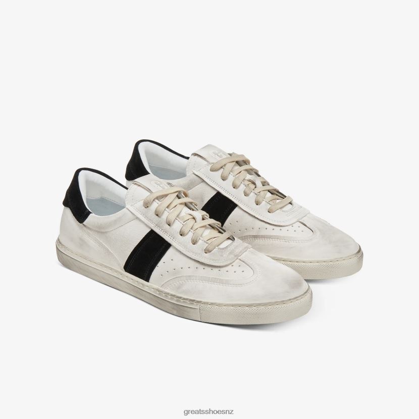 GREATS White Black The Charlie Distressed Shoes ZXBPJD33