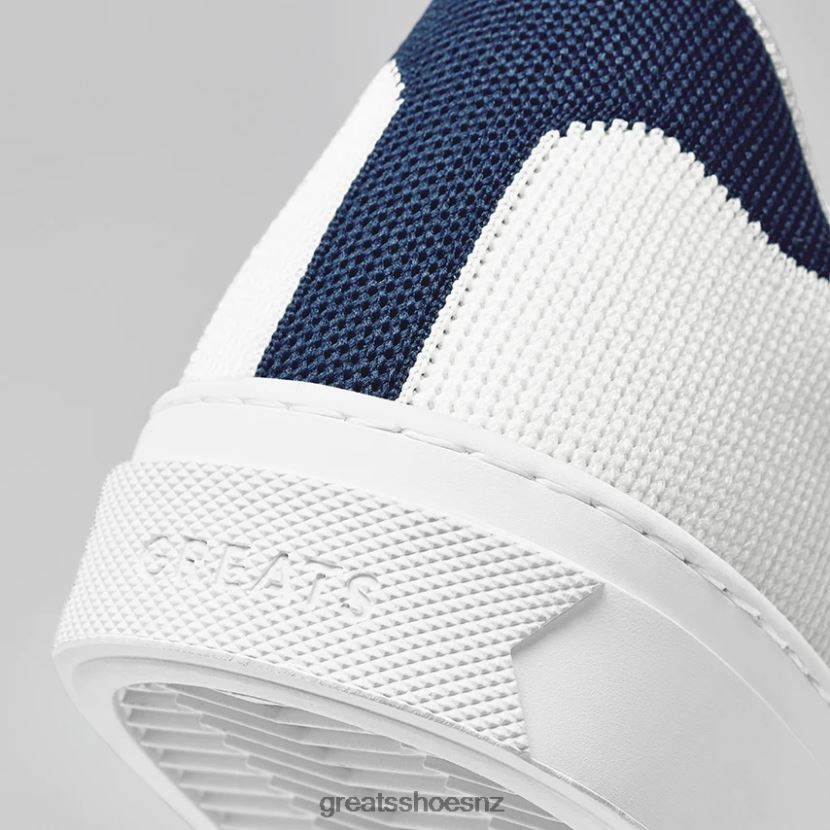 GREATS White Navy The Royale Knit Shoes ZXBPJD53
