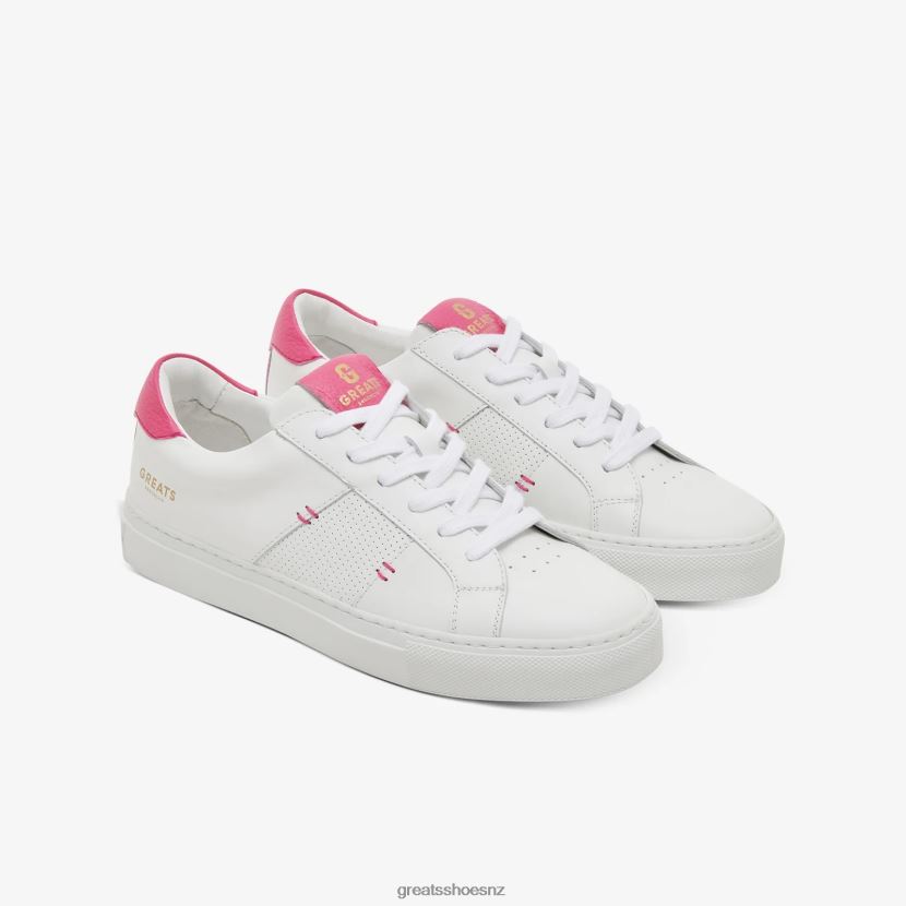 GREATS White Neon Pink The Royale 2.0 Shoes ZXBPJD127