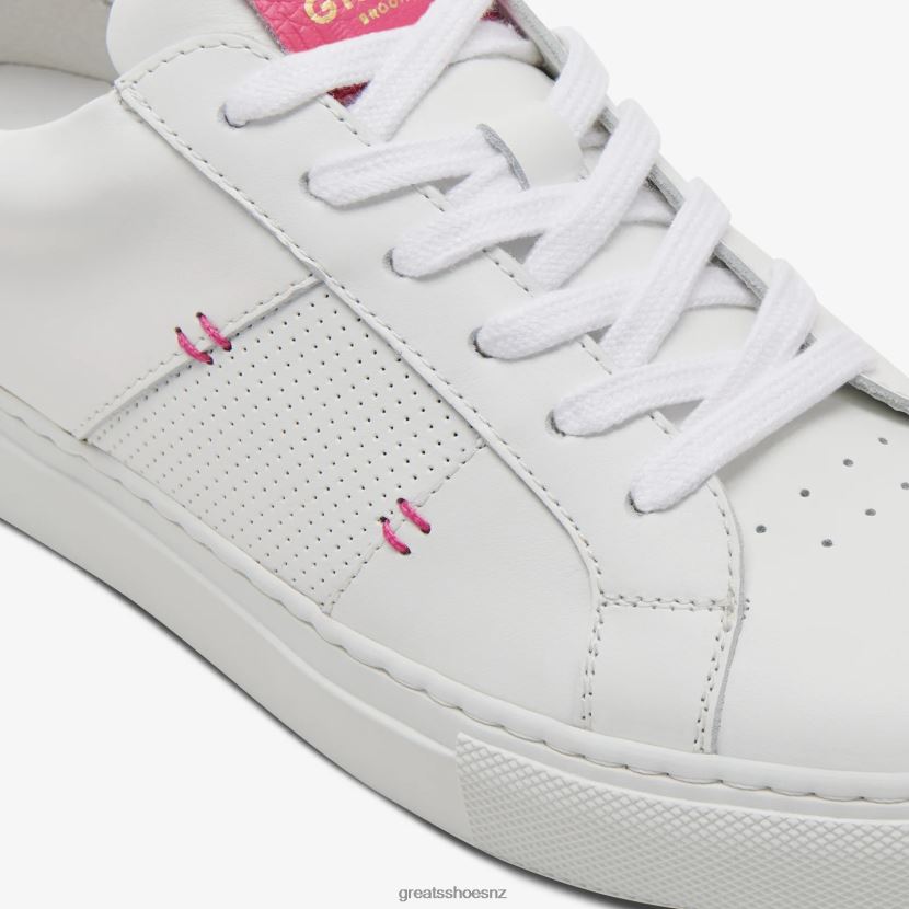 GREATS White Neon Pink The Royale 2.0 Shoes ZXBPJD127