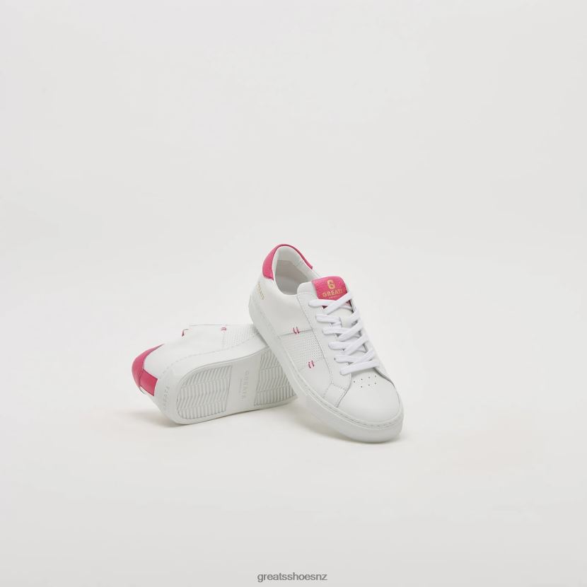GREATS White Neon Pink The Royale 2.0 Shoes ZXBPJD127